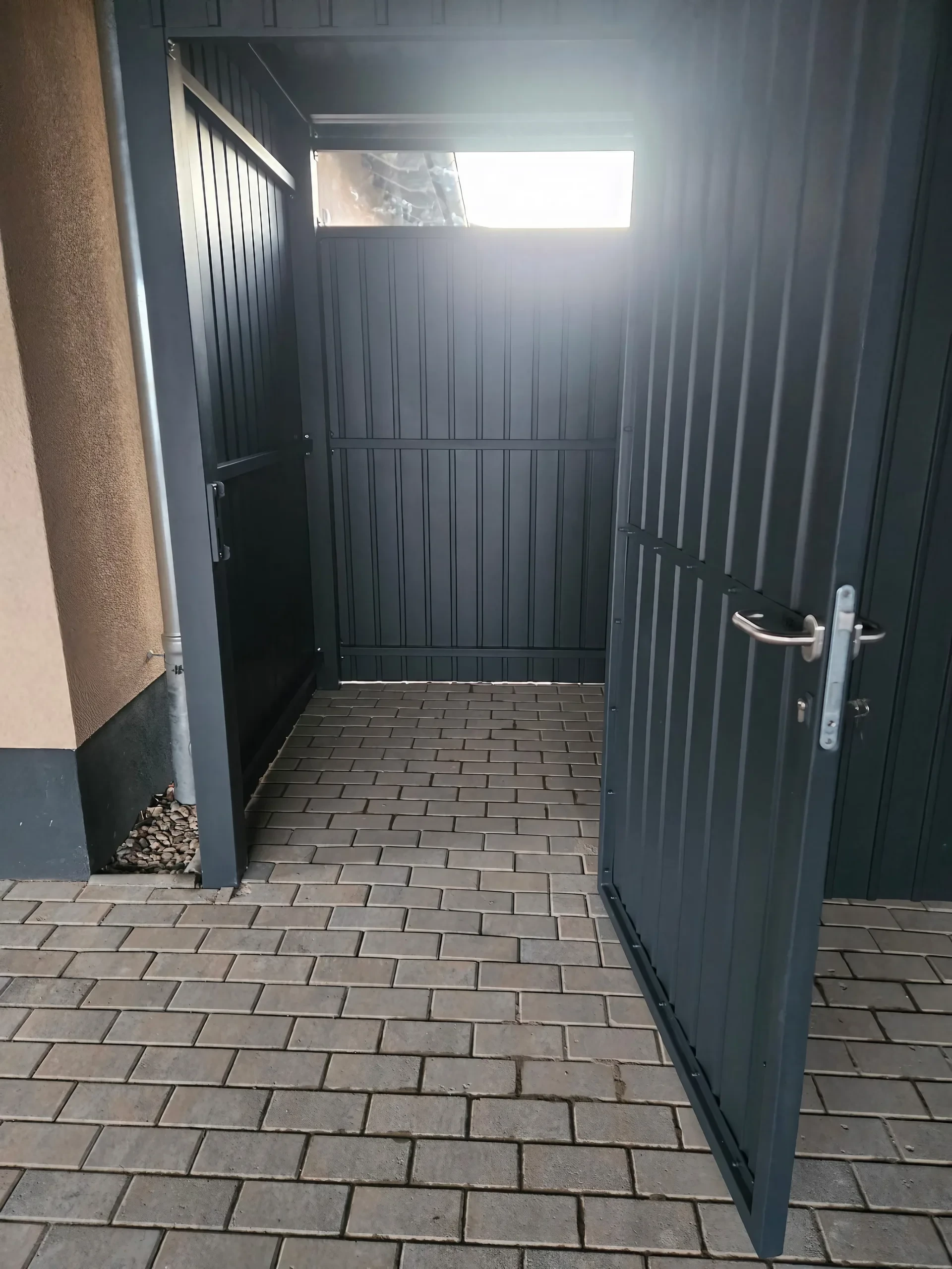 Stahlcarport · Abstellraum · Tuer · Innen · Anthrazit · Mb · Metallzaune.B · SKfqPe